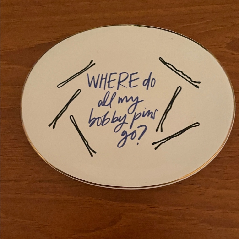 White and Blue Bobby Pin Dish